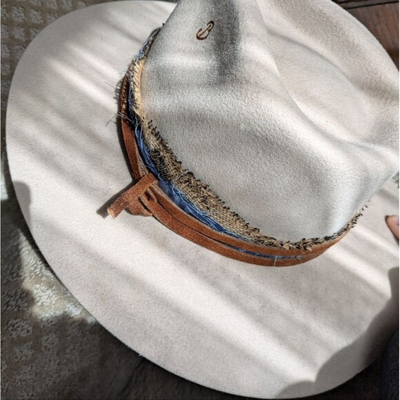 Brittoli Beige Tan Bullhide Leather Hat Montecarlo Hat Co L Large main image 5